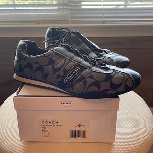 Coach size 9.5 Black Kirby 12cm SG Sateen sneakers